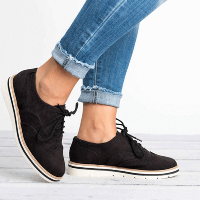 Sabine Braun Brogue Schnürer Damen Platform Oxford Schuhe | Komfortabler Casual Stil - EU 35-43