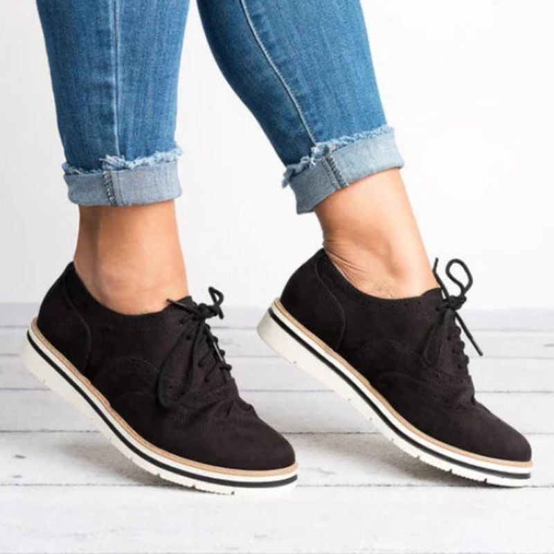 Sabine Braun Brogue Schnürer Damen Platform Oxford Schuhe | Komfortabler Casual Stil - EU 35-43