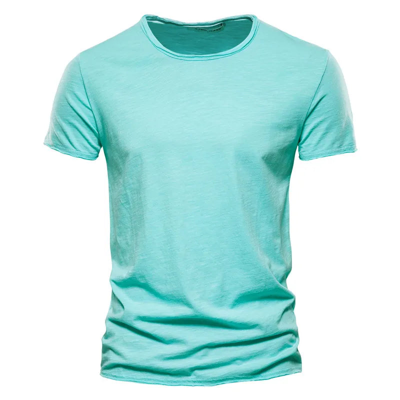 Werner Grau Slub Baumwoll-T-Shirt für Herren | Atmungsaktiv Slim Fit | Freizeit & Reisen | Unifarben - S/M/L/XL/2XL