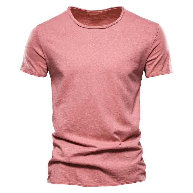 Werner Grau Slub Baumwoll-T-Shirt für Herren | Atmungsaktiv Slim Fit | Freizeit & Reisen | Unifarben - S/M/L/XL/2XL