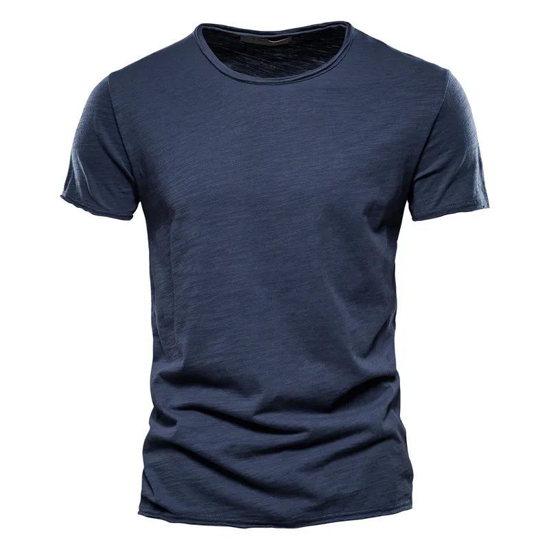 Werner Grau Slub Baumwoll-T-Shirt für Herren | Atmungsaktiv Slim Fit | Freizeit & Reisen | Unifarben - S/M/L/XL/2XL