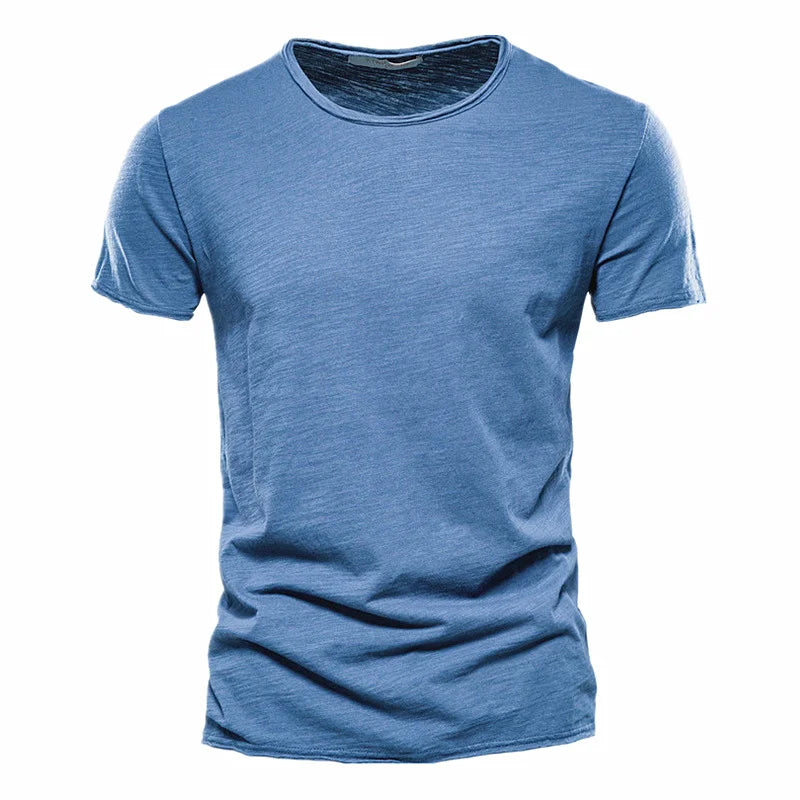 Werner Grau Slub Baumwoll-T-Shirt für Herren | Atmungsaktiv Slim Fit | Freizeit & Reisen | Unifarben - S/M/L/XL/2XL
