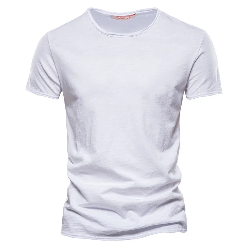 Werner Grau Slub Baumwoll-T-Shirt für Herren | Atmungsaktiv Slim Fit | Freizeit & Reisen | Unifarben - S/M/L/XL/2XL