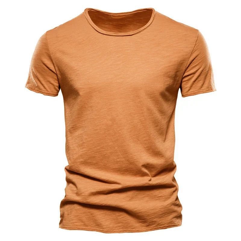 Werner Grau Slub Baumwoll-T-Shirt für Herren | Atmungsaktiv Slim Fit | Freizeit & Reisen | Unifarben - S/M/L/XL/2XL