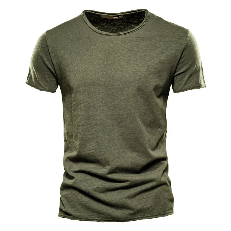 Werner Grau Slub Baumwoll-T-Shirt für Herren | Atmungsaktiv Slim Fit | Freizeit & Reisen | Unifarben - S/M/L/XL/2XL