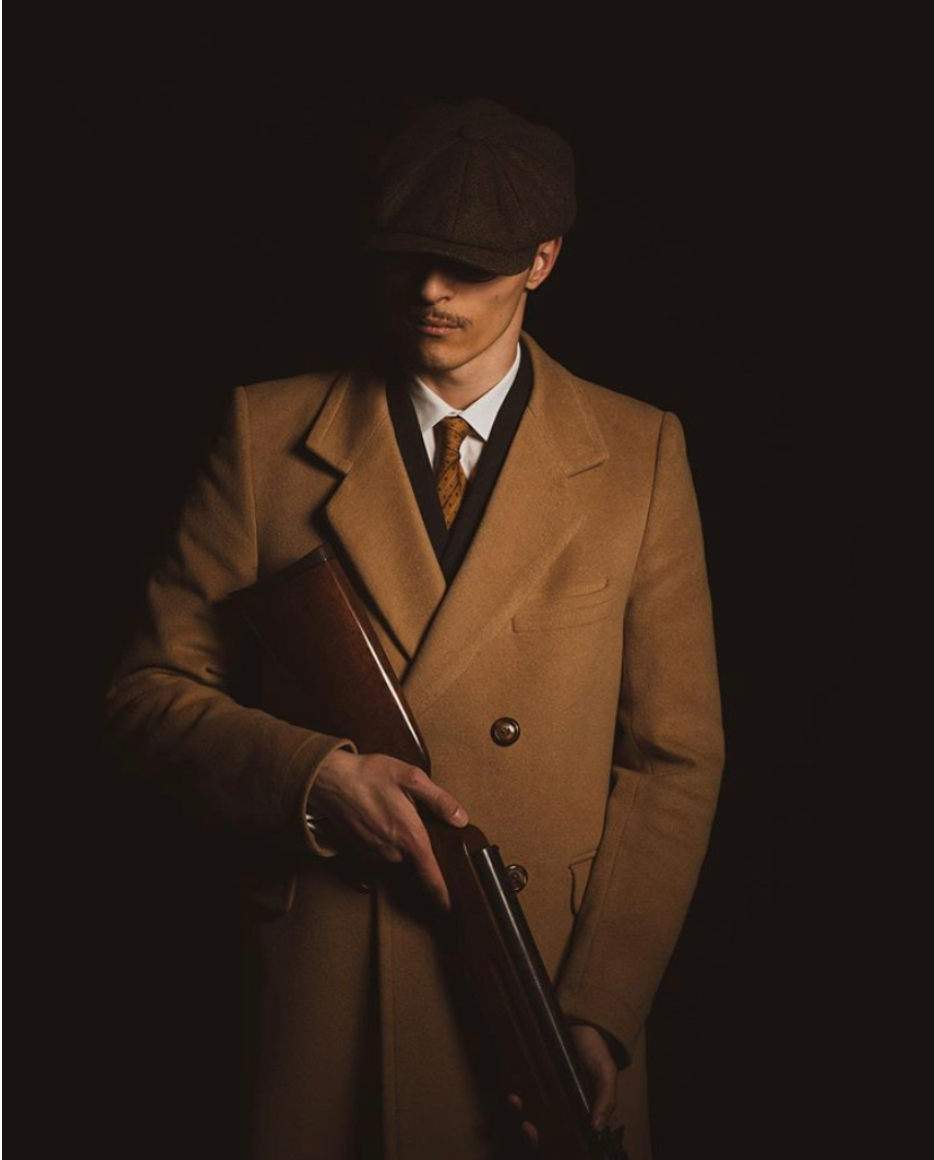 Hansruedi Grau Vintage Wollmix Newsboy Mütze für Herren | Retro Fischgrätmuster Casual Stil - Einheitsgrösse