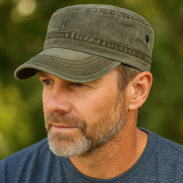 Werner Militärgrün Vintage Army Cap für Herren | Verstellbare Militärmütze Casual Outdoor - Einheitsgrösse