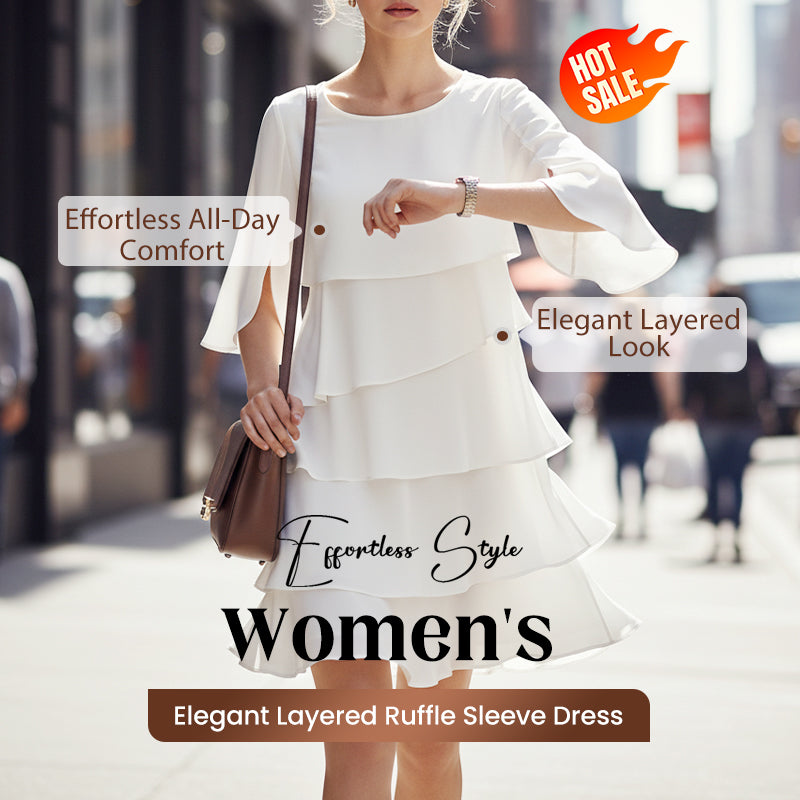 Chic Schichtkleid mit Puffärmeln für Frauen 1