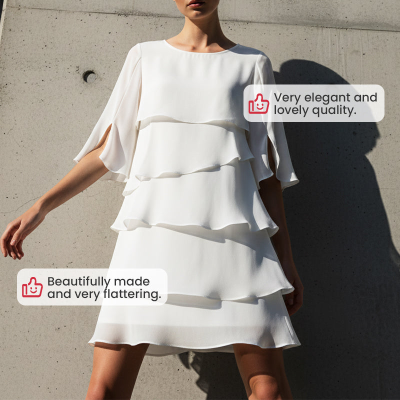 Chic Schichtkleid mit Puffärmeln für Frauen 4