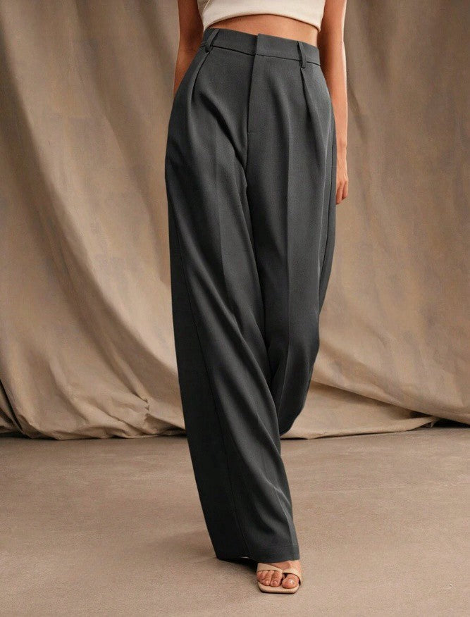 Ursula Schwarz Hochtaillierte Wide-Leg-Hose für Damen | Elegante Weite Passform - S/M/L/XL/2XL