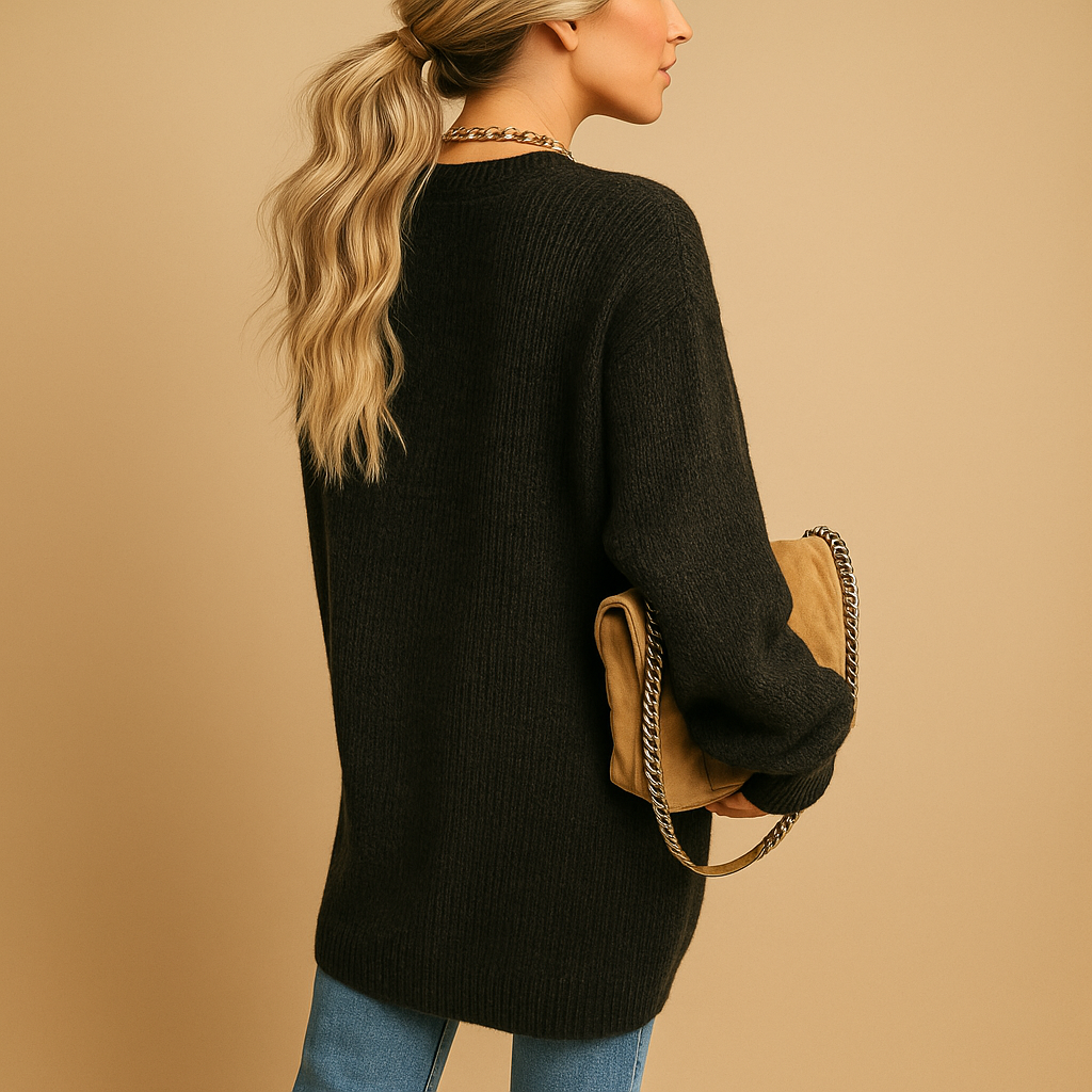 Margit Schwarz Longline Offene Strickjacke für Damen | Oversized Casual Stil - S/M/L/XL/2XL