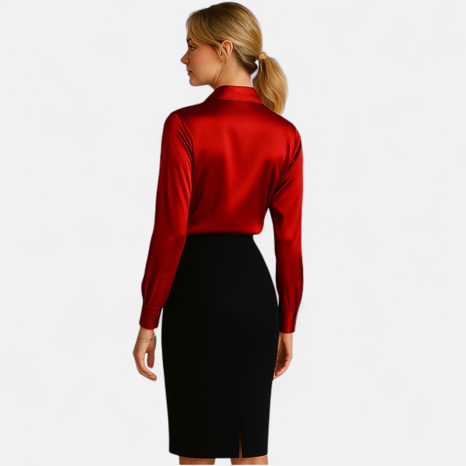 Cleo Damenbluse | Satin, Langarm 6