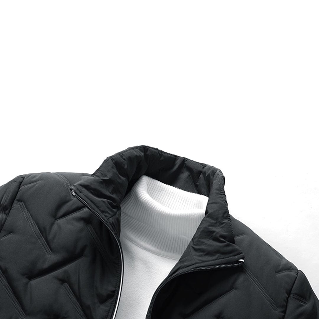 Heinz Grün Gesteppte Gefütterte Winterjacke mit Stehkragen für Herren | Casual Winter Stil - L/XL/2XL/3XL/4XL/5XL