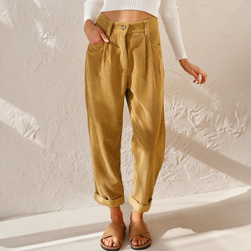 Cora Damen Cordhose | Hohe Taille, Bequemer Schnitt 0