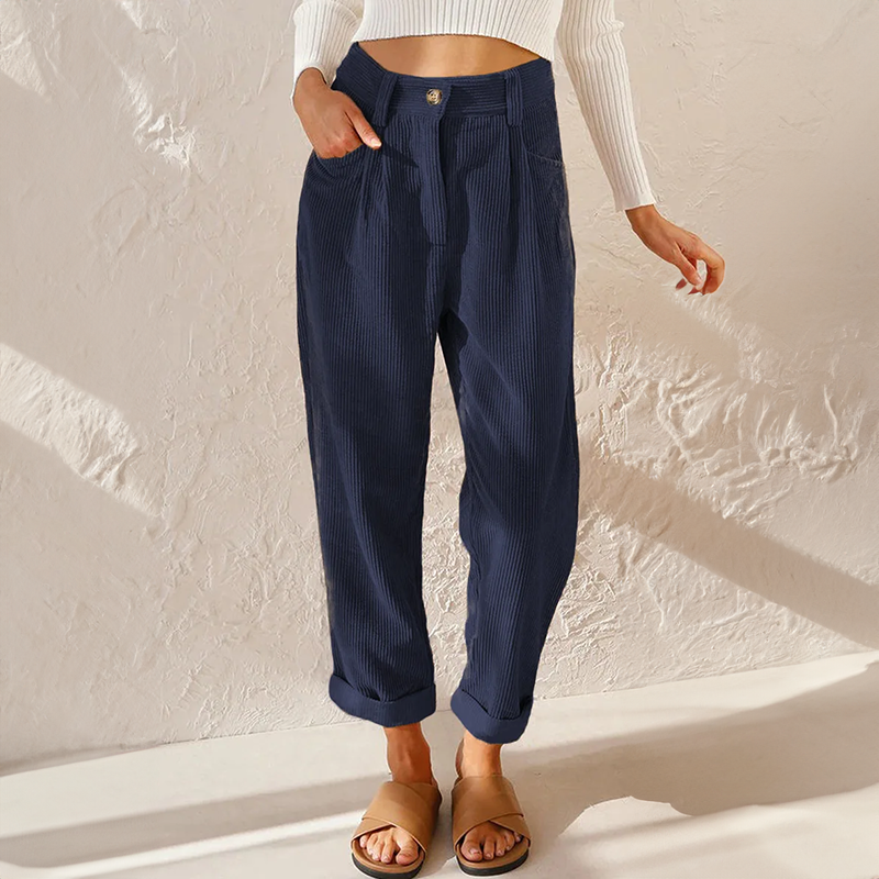 Cora Damen Cordhose | Hohe Taille, Bequemer Schnitt 4