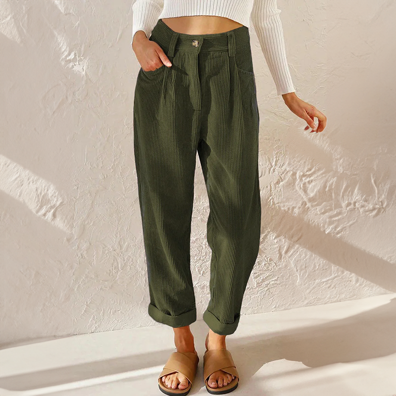 Cora Damen Cordhose | Hohe Taille, Bequemer Schnitt 5