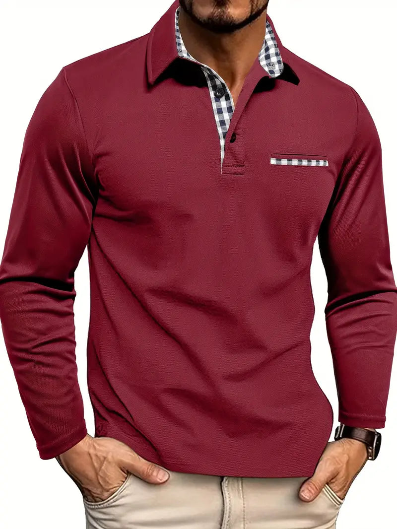 Cris Herren Polo Shirt | Weicher Stoff für den Winter, Langarm Poloshirt 1