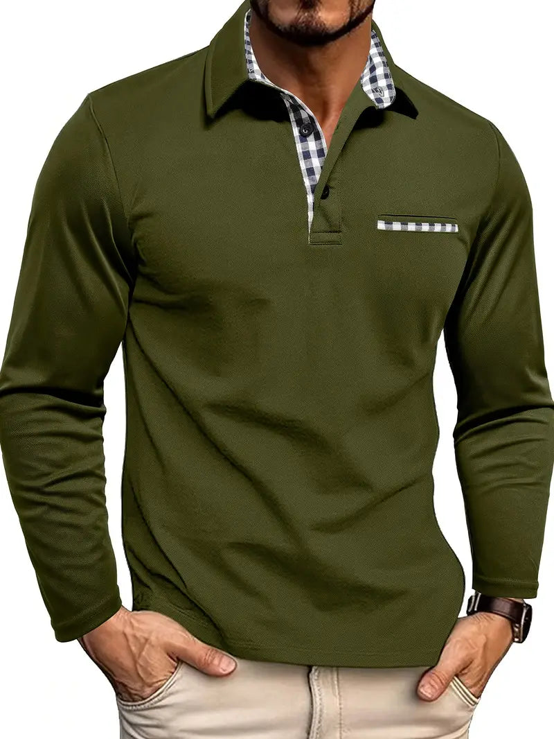 Cris Herren Polo Shirt | Weicher Stoff für den Winter, Langarm Poloshirt 2