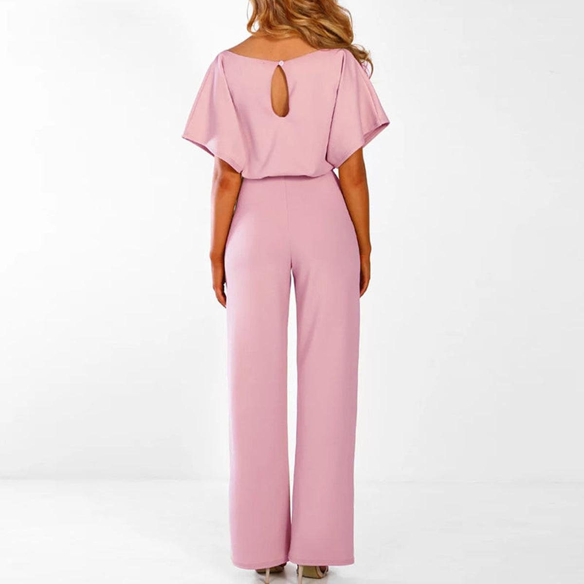 Crisna Damen Jumpsuit | Weites Bein, Bindegürtel, Creme-Beige 5