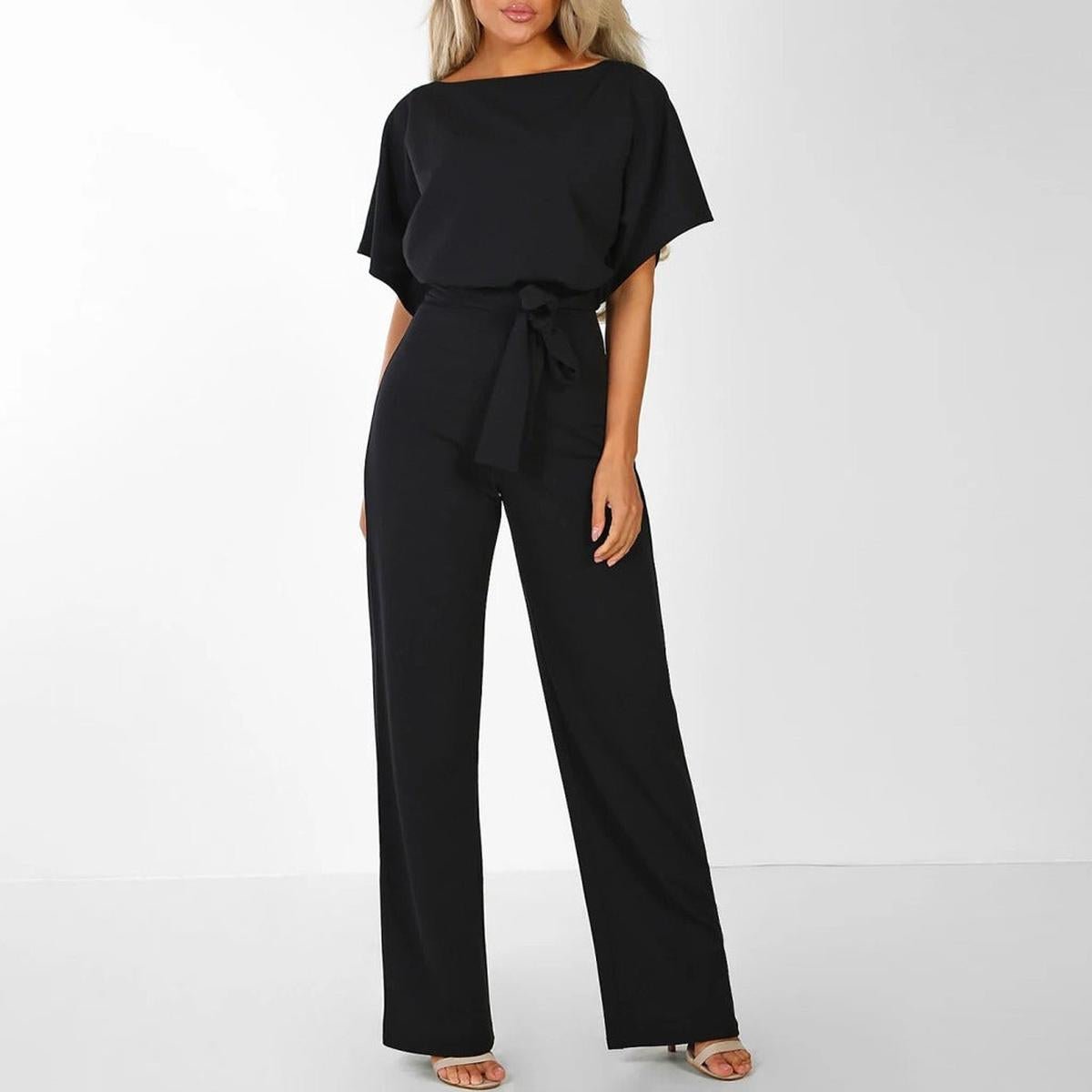 Crisna Damen Jumpsuit | Weites Bein, Bindegürtel, Creme-Beige 6
