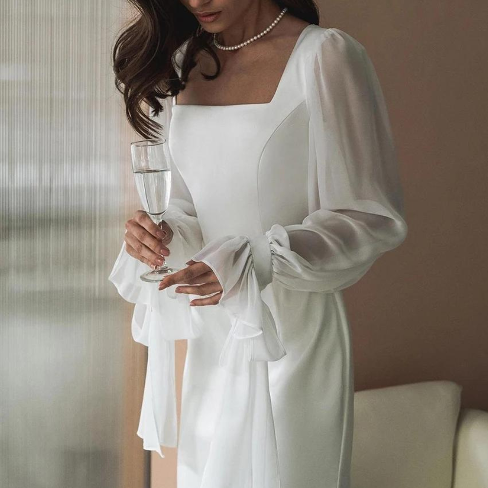 Dalia Damen Hochzeitskleid | Maxi-Länge mit langen Ärmeln 4