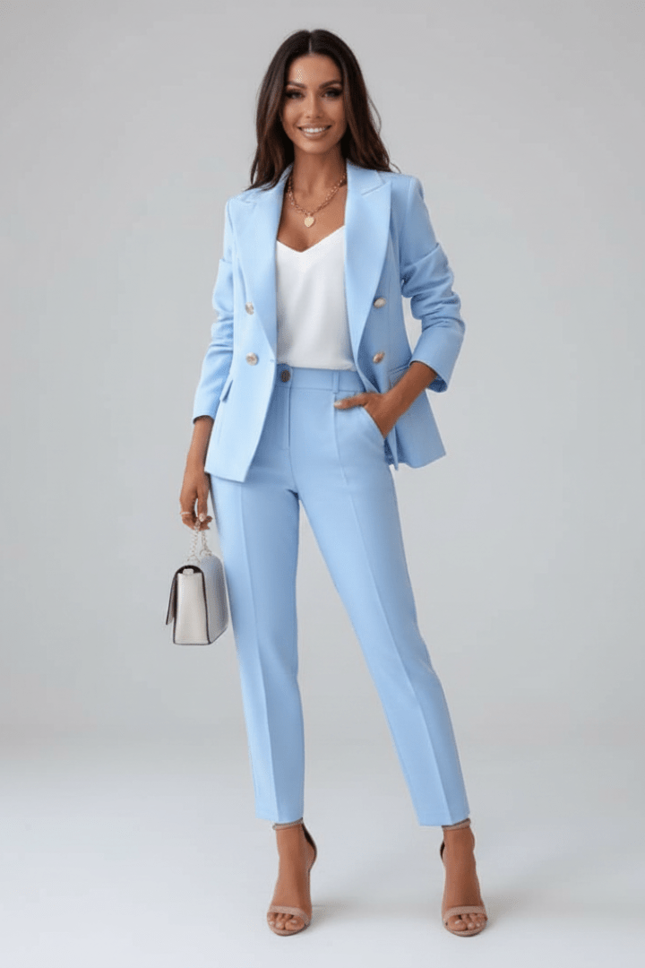 Dalia Damen Hosenanzug | Klassischer Blazer und Gerade Hose, Polyester-Viskose-Mix 0