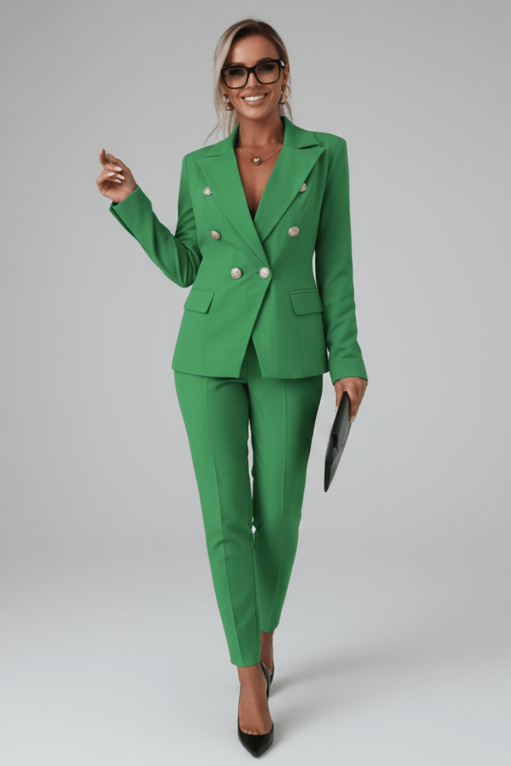 Dalia Damen Hosenanzug | Klassischer Blazer und Gerade Hose, Polyester-Viskose-Mix 10