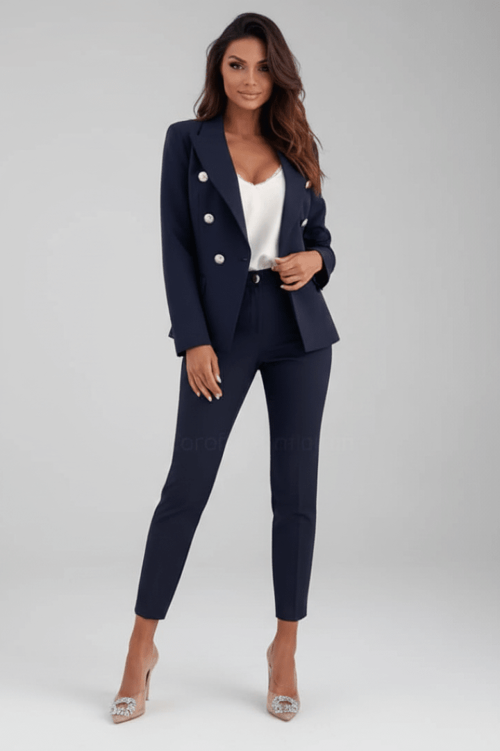 Dalia Damen Hosenanzug | Klassischer Blazer und Gerade Hose, Polyester-Viskose-Mix 6