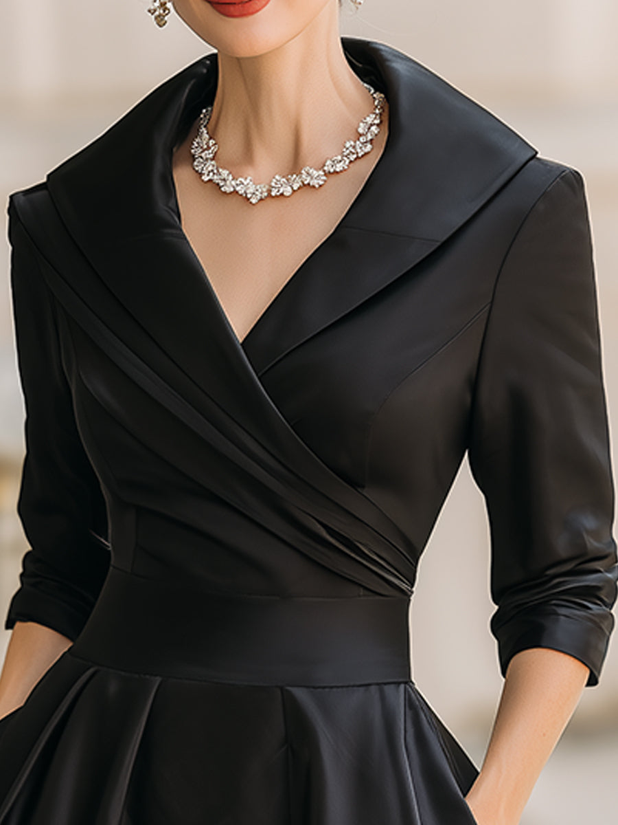 Dalia Damen Midi Kleid | Wickelkragen, Elegant 1