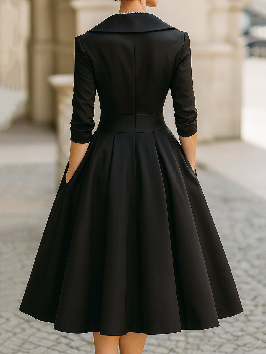 Dalia Damen Midi Kleid | Wickelkragen, Elegant 3