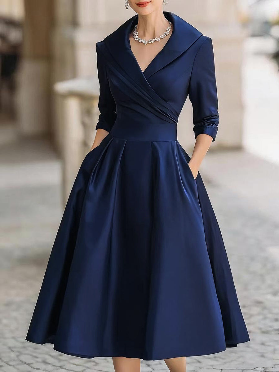 Dalia Damen Midi Kleid | Wickelkragen, Elegant 4