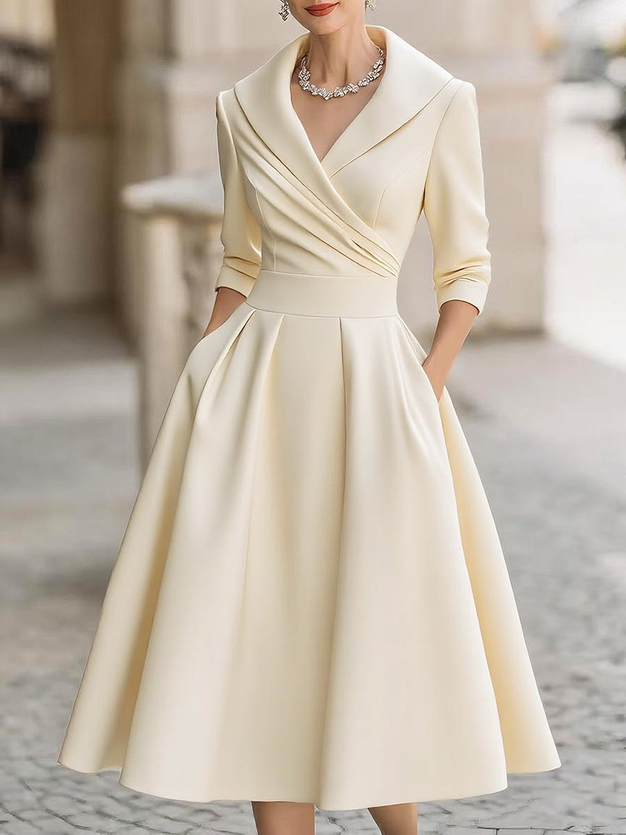 Dalia Damen Midi Kleid | Wickelkragen, Elegant 6