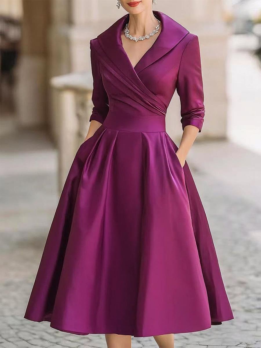 Dalia Damen Midi Kleid | Wickelkragen, Elegant 7