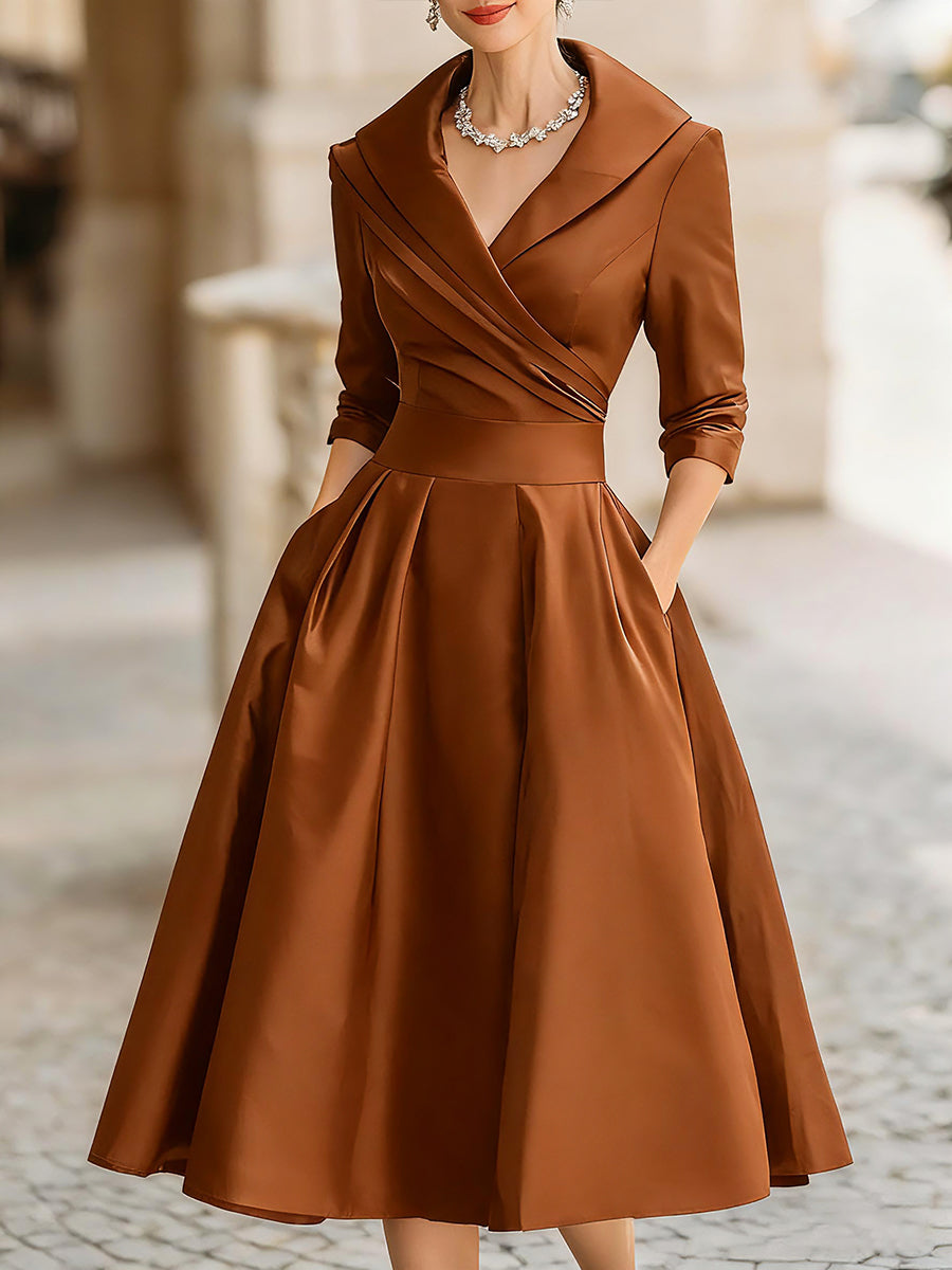 Dalia Damen Midi Kleid | Wickelkragen, Elegant 8