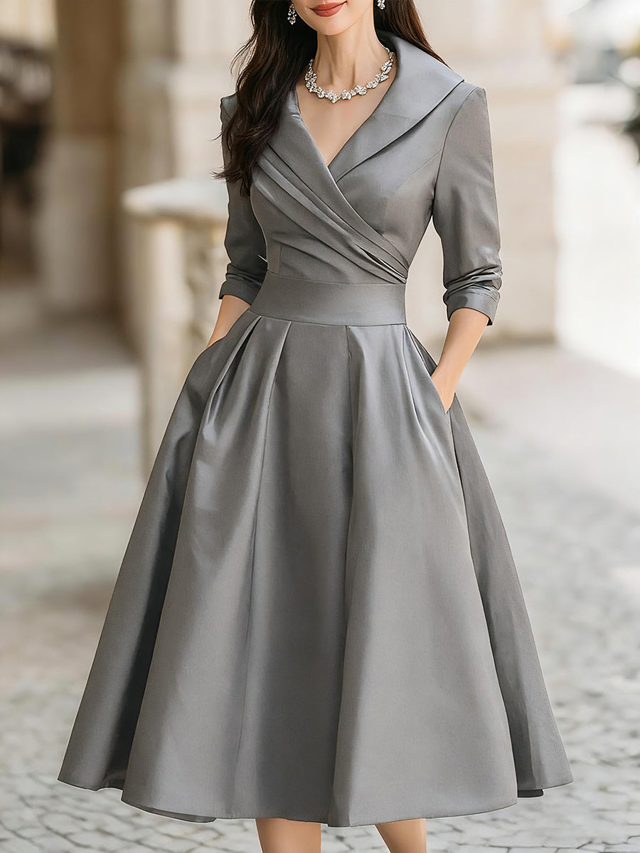 Dalia Damen Midi Kleid | Wickelkragen, Elegant 9