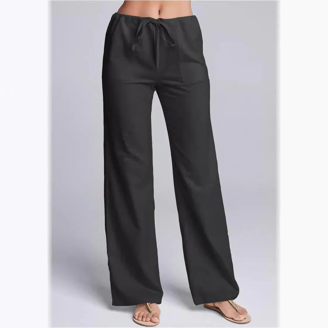 Margrit Weiss Leinenoptik Wide-Leg Hose für Damen | Leichter Komfort zeitloser Stil | Sommer Alltag