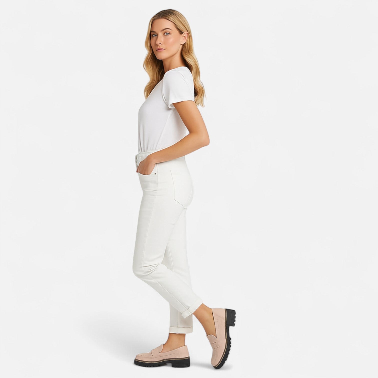 Waltraud Khaki Penny Loafer mit Plateau-Sohle für Damen | Bequemer Casual Stil | Alltag und Büro - 35-41