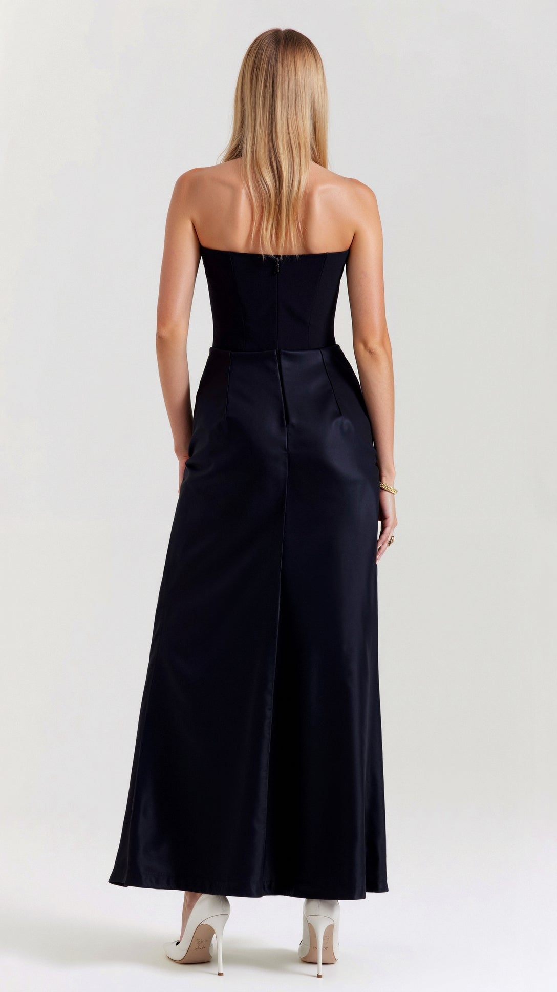 Dara Damen Abendkleid | Schulterfrei, Drapiert, Langes Abendkleid für Hochzeiten 1