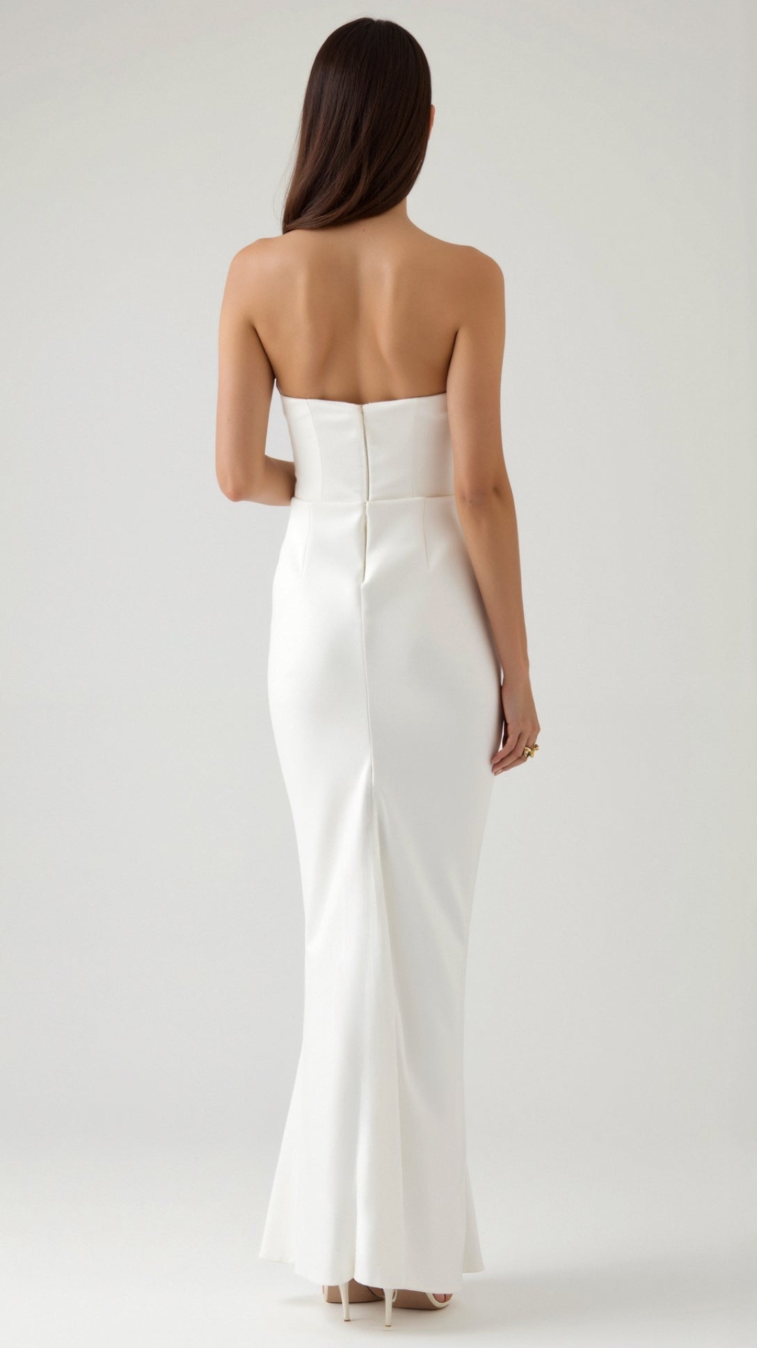 Dara Damen Abendkleid | Schulterfrei, Drapiert, Langes Abendkleid für Hochzeiten 7