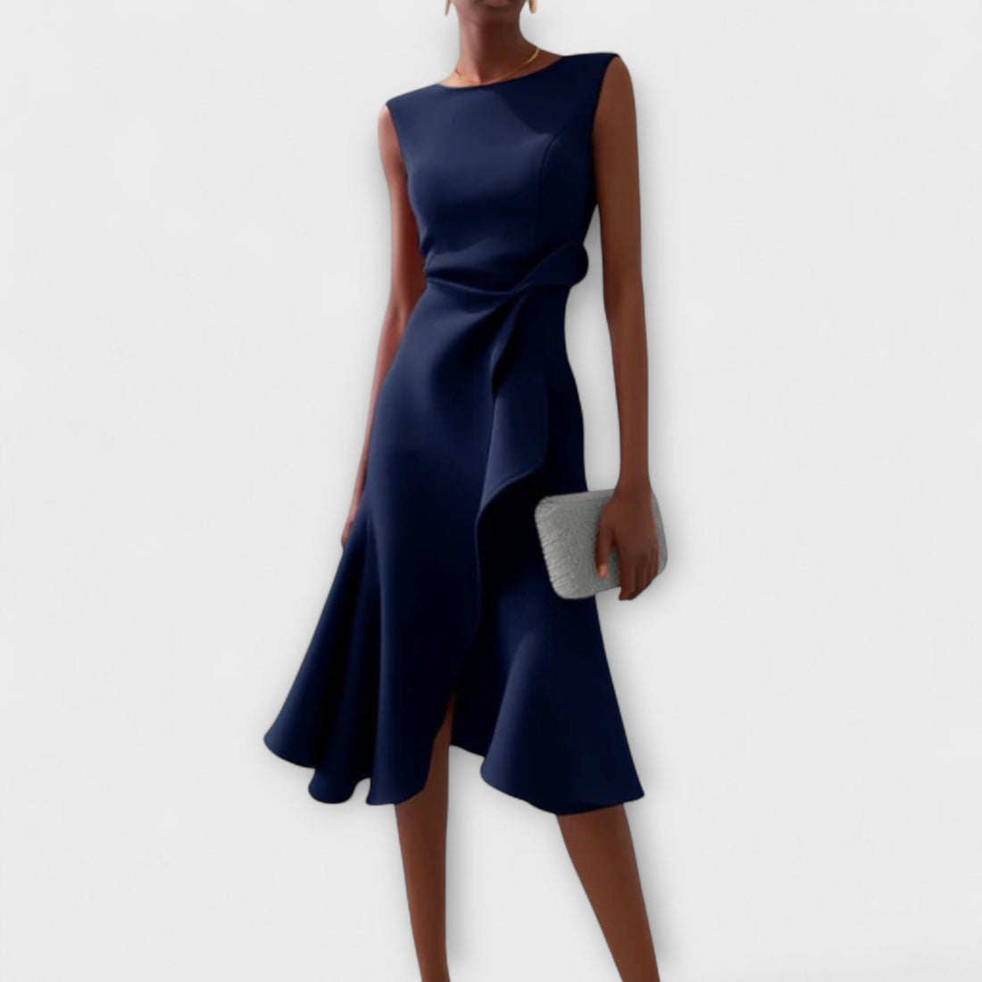 Dara Damen Midi Kleid | Drapiertes Design 0