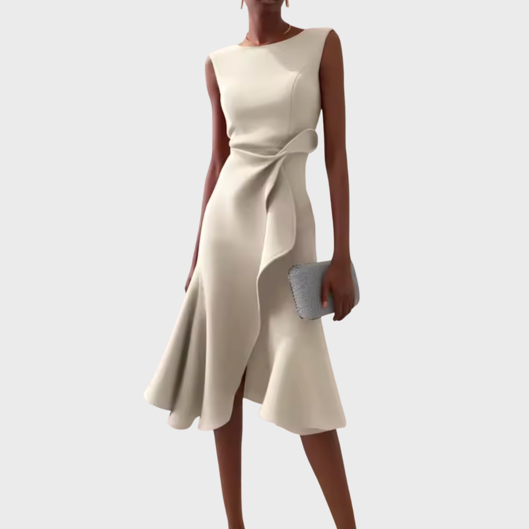 Dara Damen Midi Kleid | Drapiertes Design 10