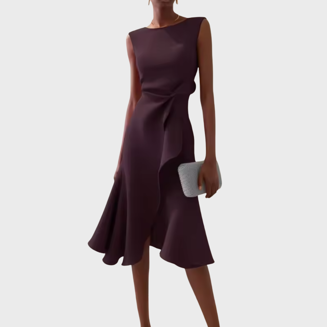 Dara Damen Midi Kleid | Drapiertes Design 11
