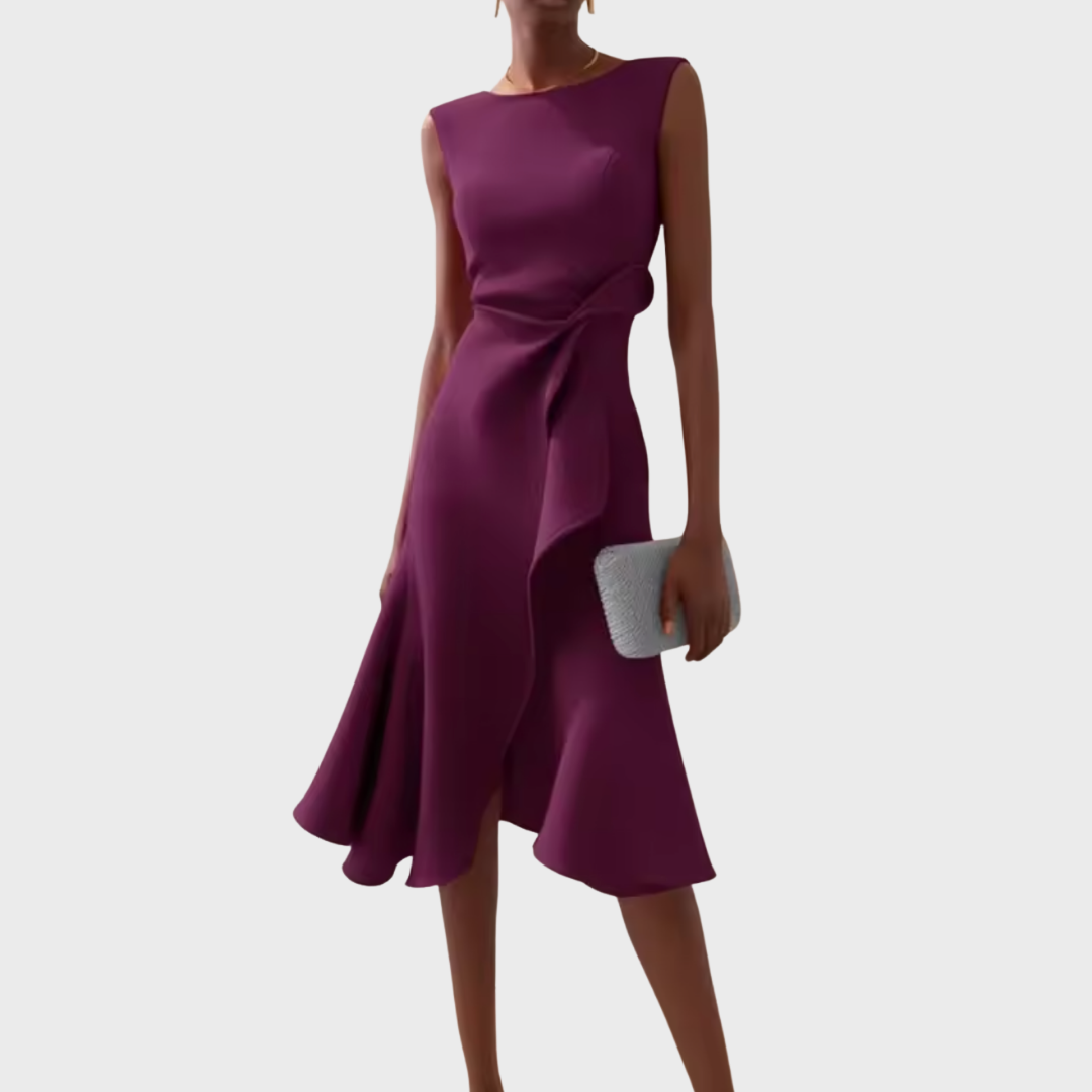 Dara Damen Midi Kleid | Drapiertes Design 6