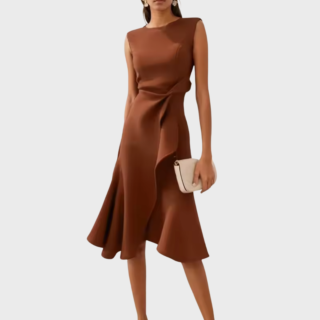 Dara Damen Midi Kleid | Drapiertes Design 8