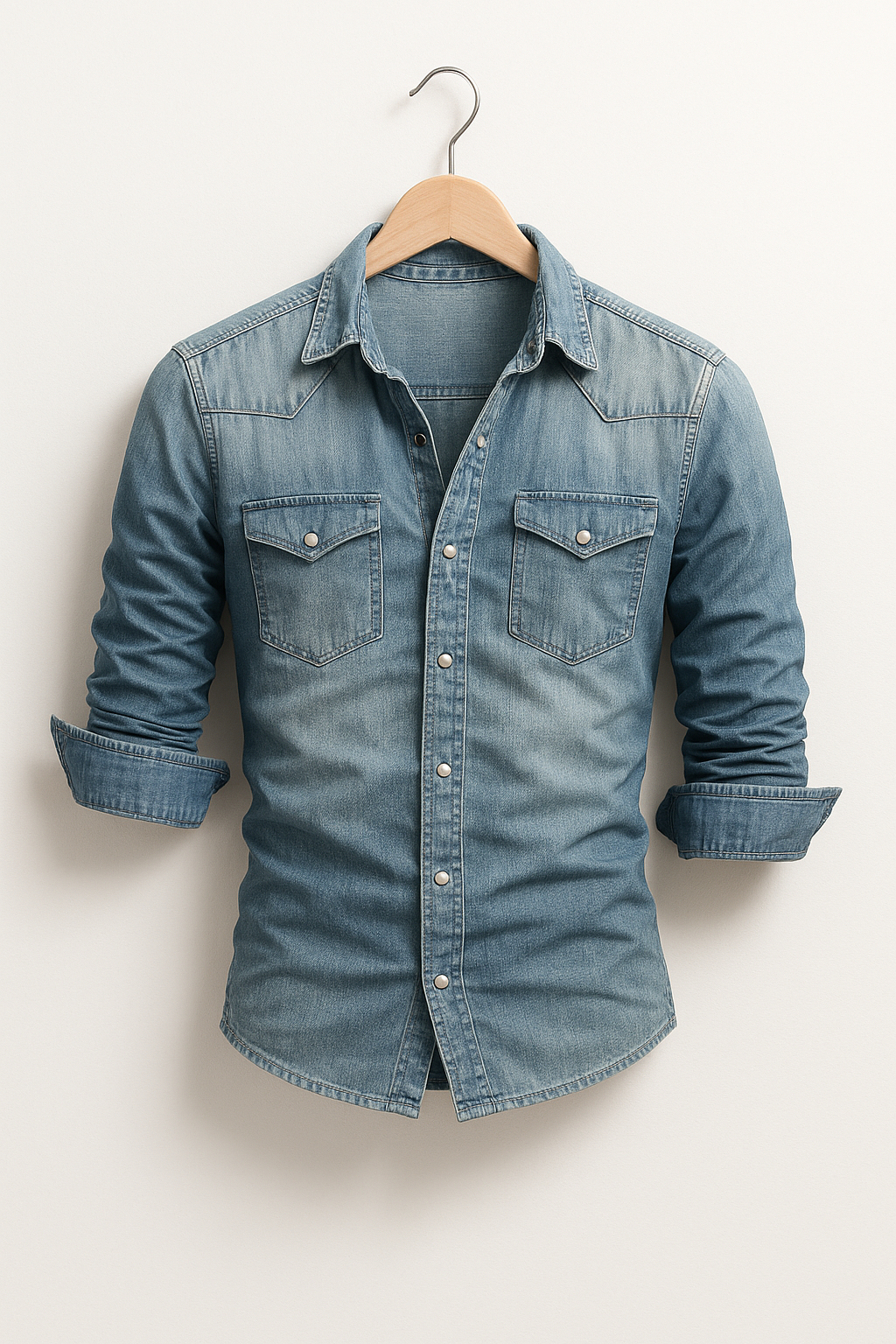 Dario Herren Denim Hemd | Klassischer Schnitt, Langarm 1