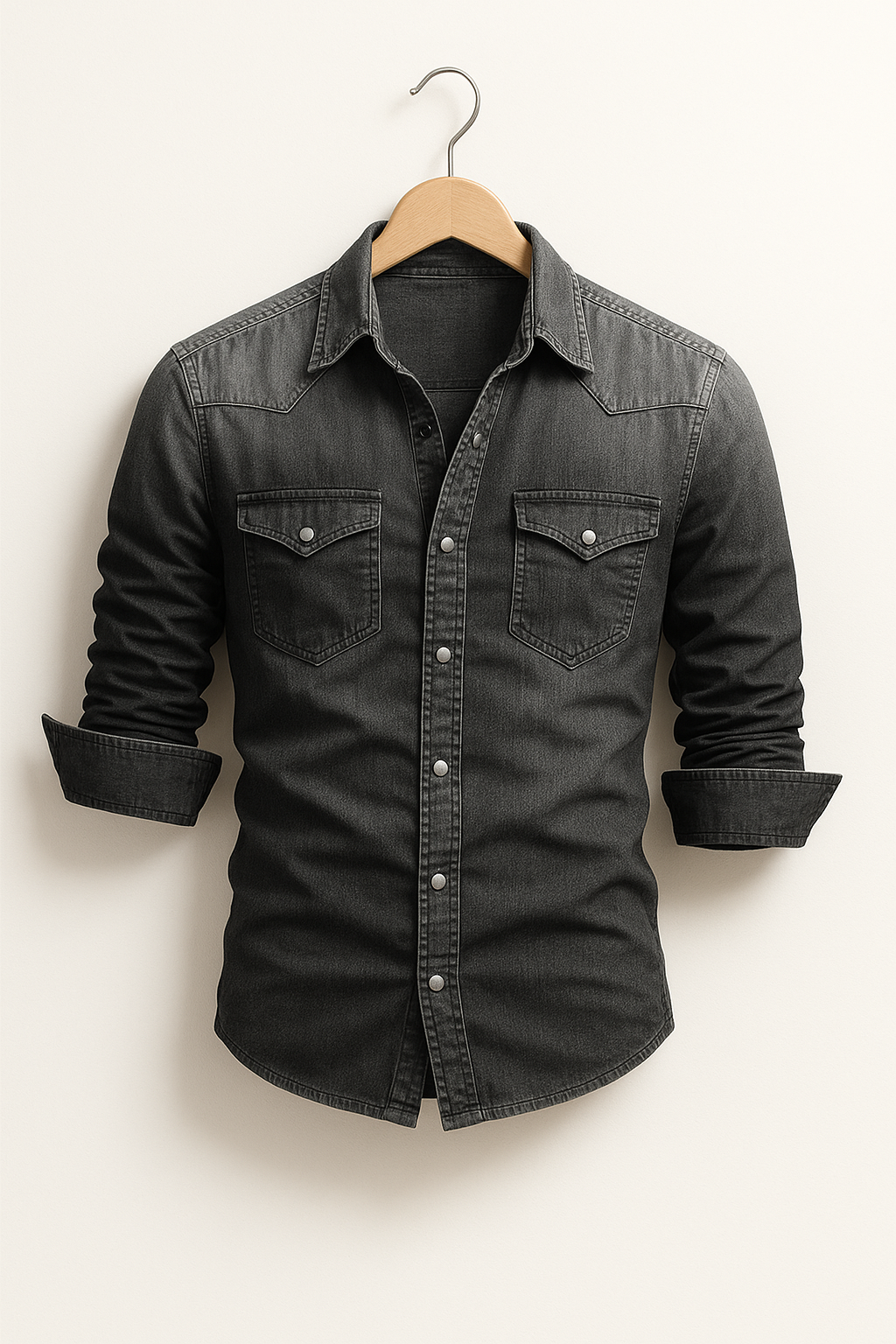 Dario Herren Denim Hemd | Klassischer Schnitt, Langarm 2