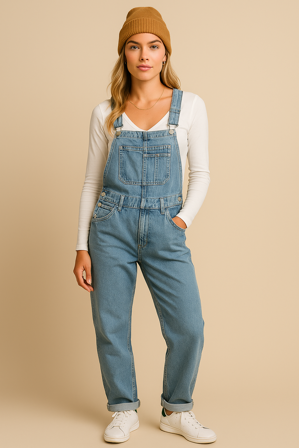 Demi Damen Latzhose | Robustes Denim, Bequeme Passform 0