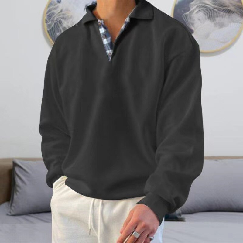 Dorian Herren Sweatshirt | Relaxed Fit mit Polokragen, Hochwertiger Baumwollmix 4