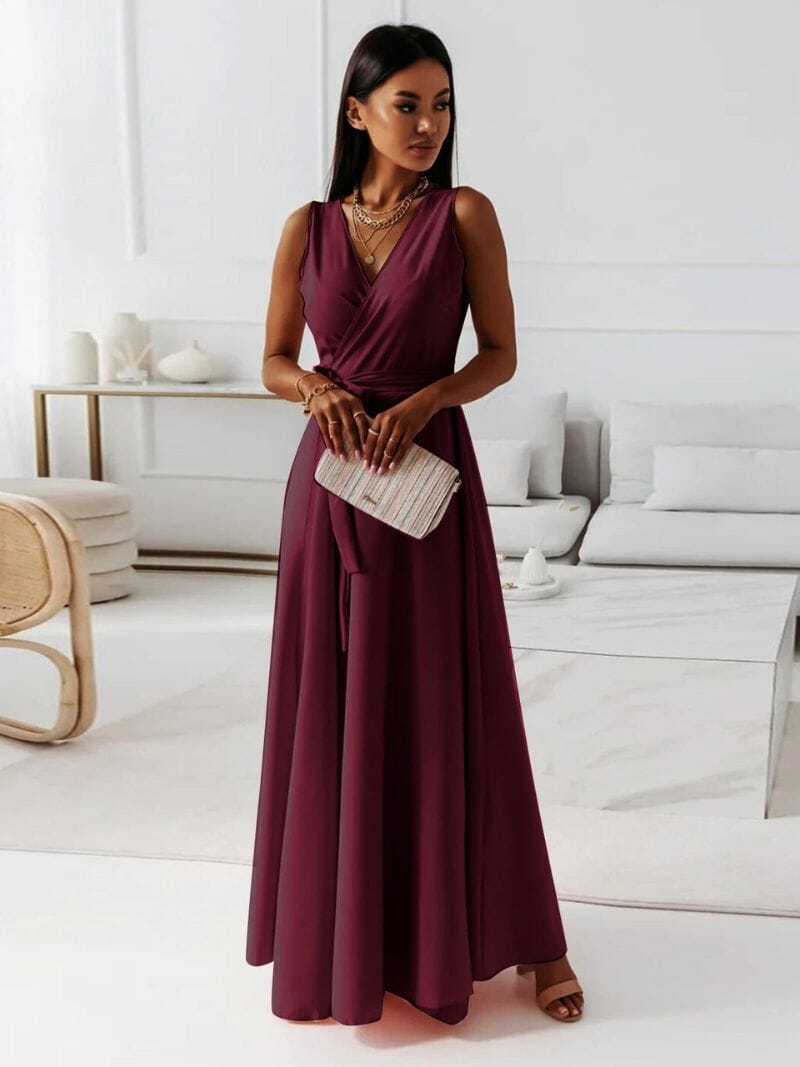 Eli Frauen Maxikleid | V-Ausschnitt, Vielseitig, Sommermaxikleid 0
