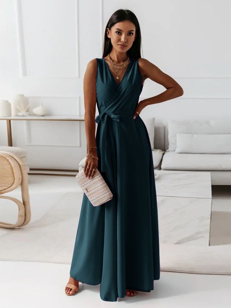 Eli Frauen Maxikleid | V-Ausschnitt, Vielseitig, Sommermaxikleid 2